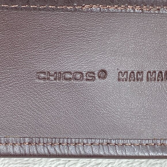 Vintage Chico's Wide Belt Womens Small Brown Green Blue Abstract Print Casual - Picture 4 of 9